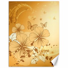 Wonderful Flowers With Butterflies Canvas 12  X 16  