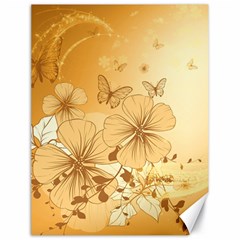 Wonderful Flowers With Butterflies Canvas 18  X 24  