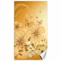 Wonderful Flowers With Butterflies Canvas 40  X 72  