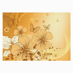 Wonderful Flowers With Butterflies Large Glasses Cloth (2-side)