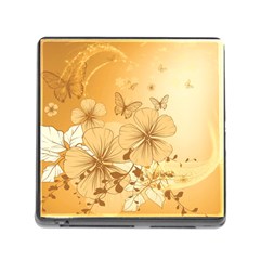 Wonderful Flowers With Butterflies Memory Card Reader (square)