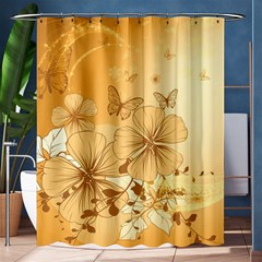 Wonderful Flowers With Butterflies Shower Curtain 60  X 72  (medium)  by FantasyWorld7