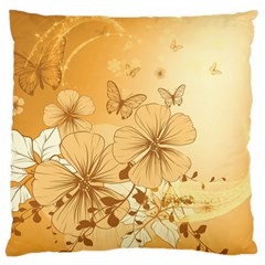 Wonderful Flowers With Butterflies Large Cushion Cases (one Side) 