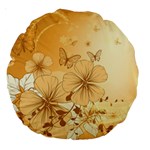 Wonderful Flowers With Butterflies Large 18  Premium Round Cushions Front