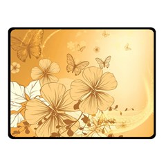 Wonderful Flowers With Butterflies Double Sided Fleece Blanket (small) 