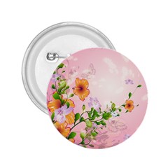 Beautiful Flowers On Soft Pink Background 2 25  Buttons