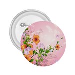 Beautiful Flowers On Soft Pink Background 2.25  Buttons Front