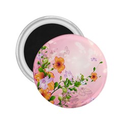 Beautiful Flowers On Soft Pink Background 2 25  Magnets