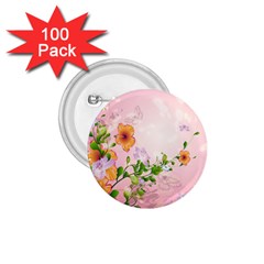 Beautiful Flowers On Soft Pink Background 1 75  Buttons (100 Pack) 