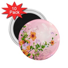 Beautiful Flowers On Soft Pink Background 2 25  Magnets (10 Pack) 