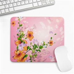 Beautiful Flowers On Soft Pink Background Large Mousepads