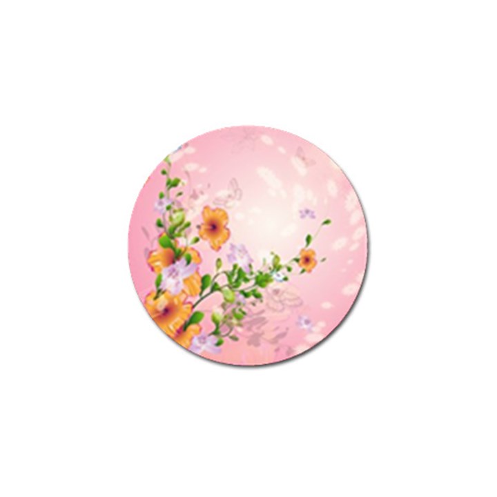 Beautiful Flowers On Soft Pink Background Golf Ball Marker