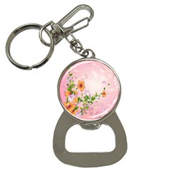 Beautiful Flowers On Soft Pink Background Bottle Opener Key Chains