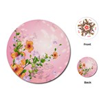 Beautiful Flowers On Soft Pink Background Playing Cards (Round)  Front