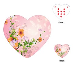 Beautiful Flowers On Soft Pink Background Playing Cards (heart) 