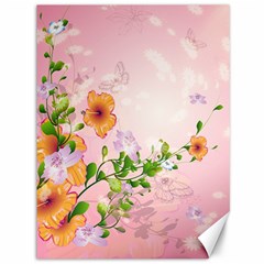 Beautiful Flowers On Soft Pink Background Canvas 36  X 48  