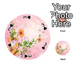 Beautiful Flowers On Soft Pink Background Playing Cards 54 (Round)  Front - Spade3