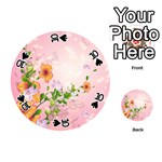 Beautiful Flowers On Soft Pink Background Playing Cards 54 (Round)  Front - Spade10