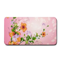 Beautiful Flowers On Soft Pink Background Medium Bar Mats