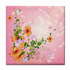 Beautiful Flowers On Soft Pink Background Face Towel