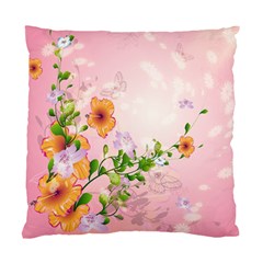 Beautiful Flowers On Soft Pink Background Standard Cushion Case (one Side) 