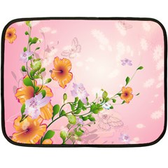 Beautiful Flowers On Soft Pink Background Fleece Blanket (mini)