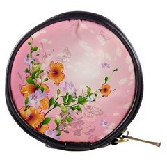 Beautiful Flowers On Soft Pink Background Mini Makeup Bags