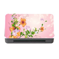 Beautiful Flowers On Soft Pink Background Memory Card Reader With Cf