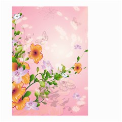 Beautiful Flowers On Soft Pink Background Small Garden Flag (two Sides)