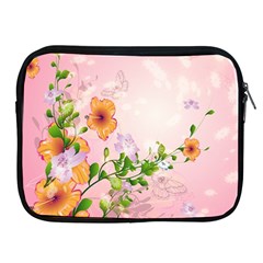 Beautiful Flowers On Soft Pink Background Apple Ipad 2/3/4 Zipper Cases