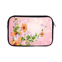 Beautiful Flowers On Soft Pink Background Apple Ipad Mini Zipper Cases