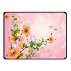 Beautiful Flowers On Soft Pink Background Double Sided Fleece Blanket (small)  by FantasyWorld7