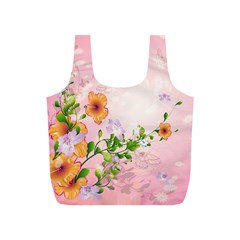 Beautiful Flowers On Soft Pink Background Full Print Recycle Bags (s) 