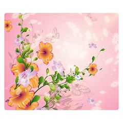 Beautiful Flowers On Soft Pink Background Double Sided Flano Blanket (small) 