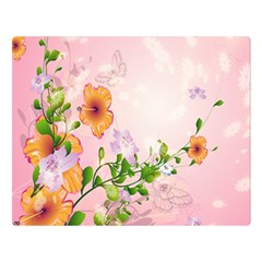 Beautiful Flowers On Soft Pink Background Double Sided Flano Blanket (large) 