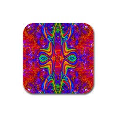 Abstract 1 Rubber Square Coaster (4 Pack)  by icarusismartdesigns