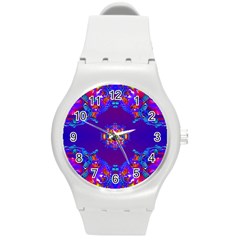 Abstract 2 Round Plastic Sport Watch (m) by icarusismartdesigns