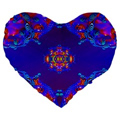 Abstract 2 Large 19  Premium Heart Shape Cushions by icarusismartdesigns