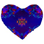 Abstract 2 Large 19  Premium Flano Heart Shape Cushions Front