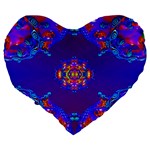 Abstract 2 Large 19  Premium Flano Heart Shape Cushions Back