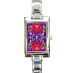 Butterfly Abstract Rectangle Italian Charm Watch by icarusismartdesigns