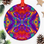 Butterfly Abstract Round Ornament (Two Sides) Front