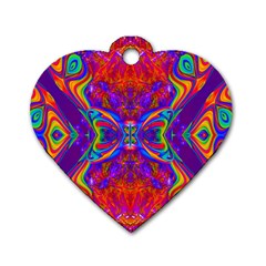 Butterfly Abstract Dog Tag Heart (two Sides)