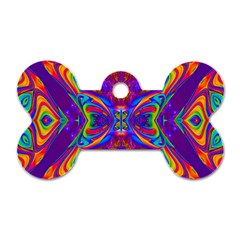 Butterfly Abstract Dog Tag Bone (one Side)