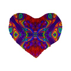 Butterfly Abstract Standard 16  Premium Flano Heart Shape Cushion  by icarusismartdesigns