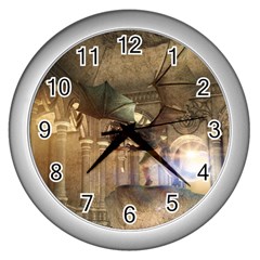 The Dragon Wall Clocks (silver) 