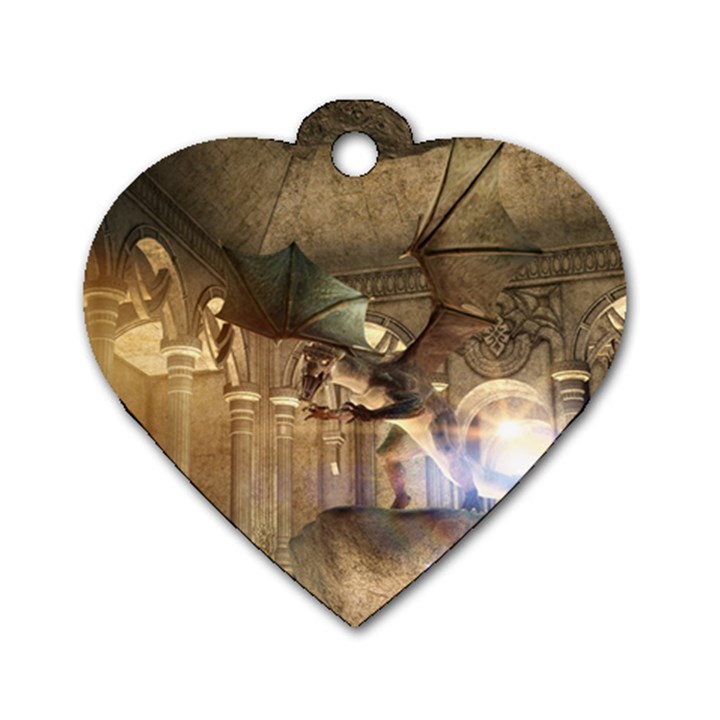 The Dragon Dog Tag Heart (One Side)