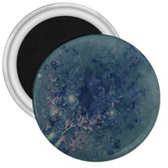 Vintage Floral In Blue Colors 3  Magnets