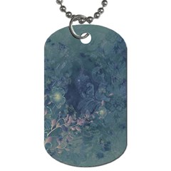 Vintage Floral In Blue Colors Dog Tag (one Side)