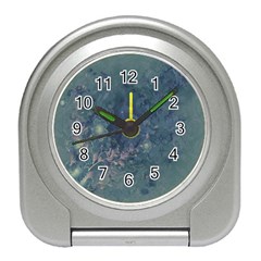 Vintage Floral In Blue Colors Travel Alarm Clocks